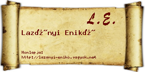 Lazányi Enikő névjegykártya